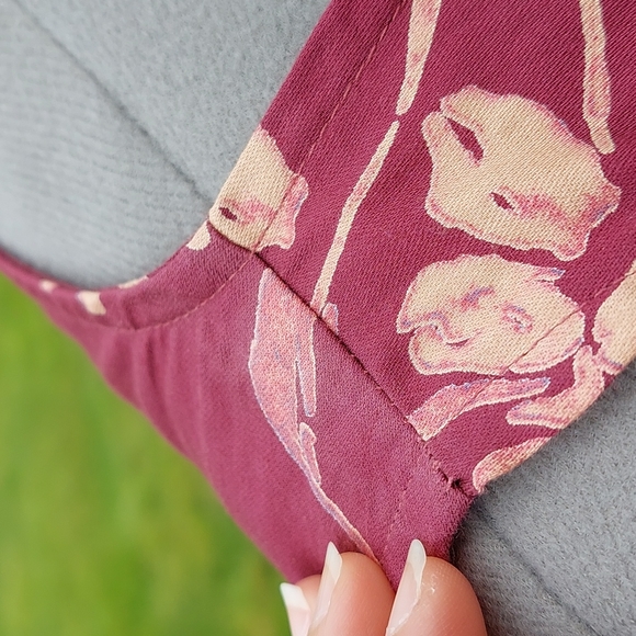 Pataloha by Patagonia Burgundy Cotton Dress, sz 8, Floral/Island Print - Picture 3 of 10